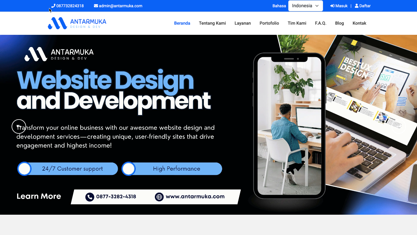 Welcome to Antarmuka Official Website Image